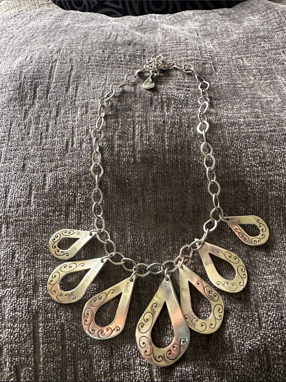 Brighton Twirl Collar Silver Retired Pendant Necklace